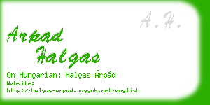 arpad halgas business card
