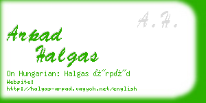 arpad halgas business card